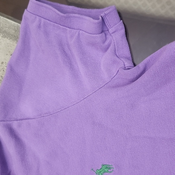 Polo Ralph Lauren Purple Polo Shirt with Green Logo S - Picture 5 of 9